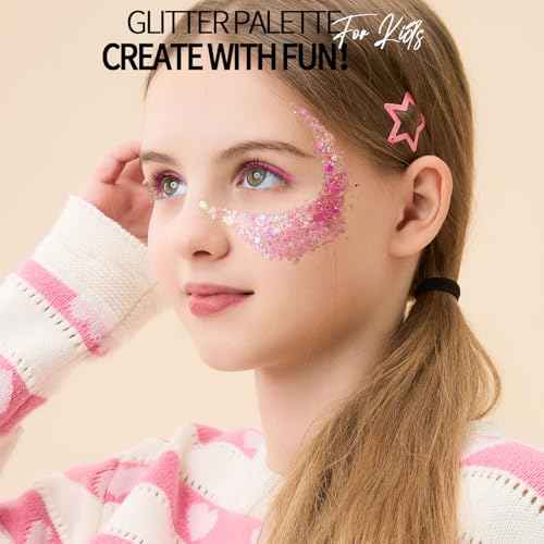 FANDAMEI 25 Colors Face Glitter, Face Glitter for Women Kids Girls, Glitter Gel No Glue Needed, Glitter for Body Hair Halloween Rave Carnival Makeup