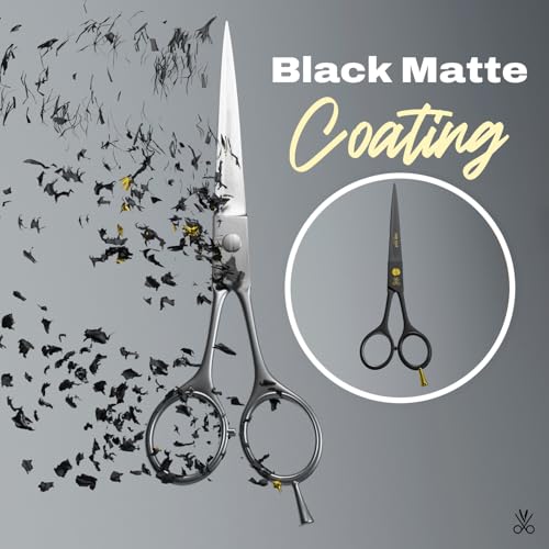 6.5" Matte Black Hair Scissors – Professional Stainless Steel Shears