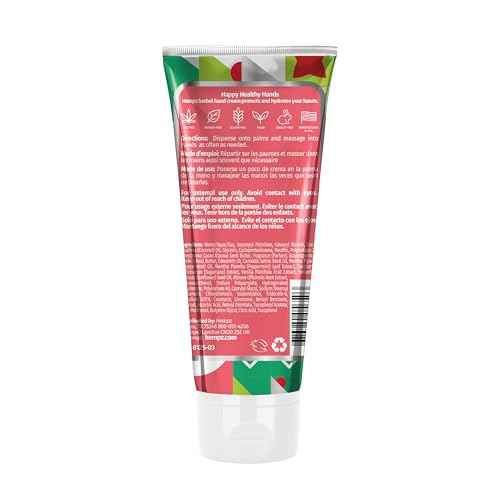 Hempz Crushed Peppermint Sugar Hydrating Hand Cream, Travel Size, Holiday Gift for Men and Women, 3 oz