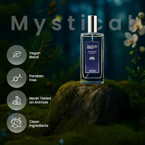 Instyle Fragrances Platinum Collection Dark Woods, Premium Unisex Eau de Parfum, CLEAN, Vegan, Paraben-Free, Never Tested on Animals, 3.4 Fluid Ounces
