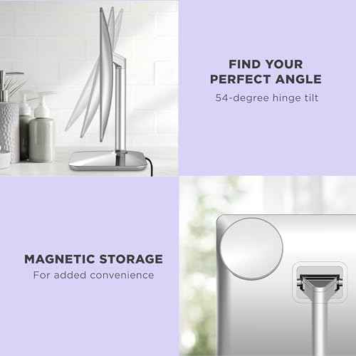 Conair Lighted Makeup Mirror, LED Vanity Mirror, 1X/10X Magnifying Mirror with Phone Holder, Corded in Polished Chrome