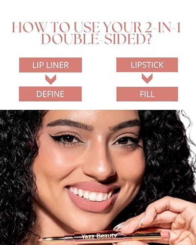 YazzBeauty 3-in-1 Lip Plumper Kit with Nude Lipstick & Liner