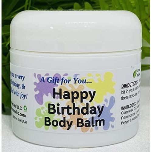 Urban ReLeaf Happy Birthday Body Balm! Fresh Citrus Spice Natural Shea Butter & Essential Oils, Thoughtful Gift! Gender Neutral Unisex Scent, Deeply Moisturizing. Special Present