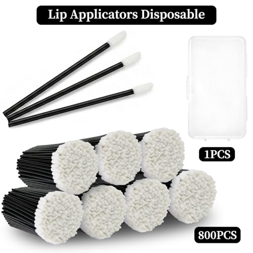 800 Disposable Lip Applicators with Storage Case | Lint-Free Wands