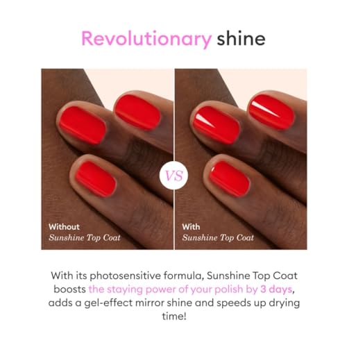 Manucurist Green Sunshine Gel Effect Top Coat - Vegan Nail Polish 15ml