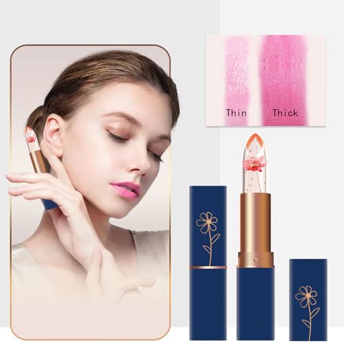 6Pcs Color-Changing Jelly Flower Lipstick with Aloe Vera