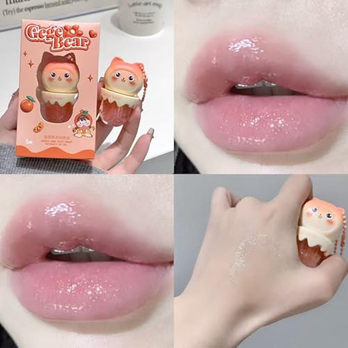 4 Colors Shimmer Lip Gloss Set,Moisturizing Lip Oil Light Cute Lipgloss,Fruit Flavored Hydrating Glass Lip Glow Oil Kit,Tinted Lip Transparent Balm Makeup