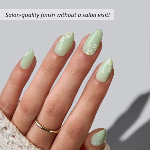 BTArtbox Meadow Daisy Press On Nails - Short Almond, 32Ct Kit