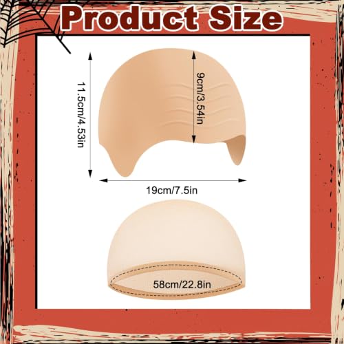 Latex Bald Cap with Nylon Wig Cap Set for Cosplay