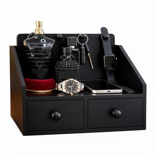 Mens Organizer,Cologne Organizer for Men with Drawer,Perfume Organizer,Cologne Stand,Perfume Stand,Bathroom Countertop Storage,Shelf for Dresser,Mens Bedroom Gift