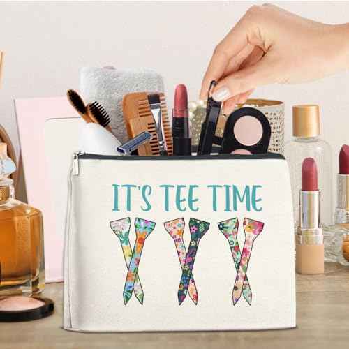 Golf Gifts Makeup Bag, Team Gifts for Women Golf Lover Player Inspirational Gift for Golfers Friendship Birthday Gift for Her Female Friend Zipper Cosmetic Bag Travel Toiletry Pouch for Purse
