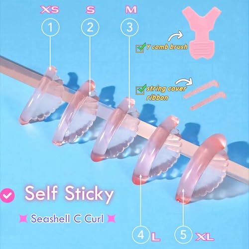 Lash Lift Pads Self-Sticky Shields 5 Size No Glue Eyelash