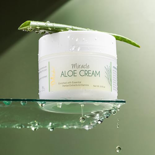 Deluvia Miracle Aloe Cream | Face & Body Moisturizer with Vitamin E & Organic Aloe Vera | Hydrating, Soothing for Dry Skin | Psoriasis, Eczema - 2 oz Compact Travel Size