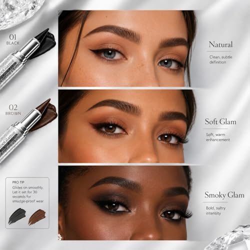 2 Pc Waterproof Gel Eyeliner Pencil Set - Black & Brown