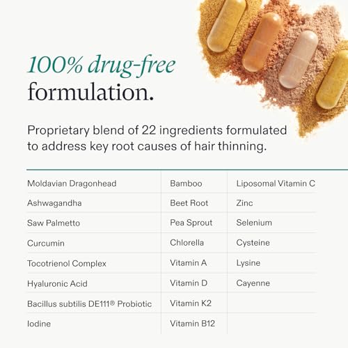 Nutrafol Women's Hair Growth Supplements, for Women 18-44 Years Old, Clinically Tested for Visibly Thicker, Stronger Hair, 100% Vegan Ingredients, Dermatologist Recommended - 1 Month Supply, 1 Pouch