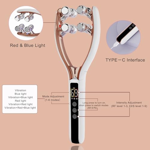 V-Shape Facial Massager with Red Light & Lymphatic Drainage