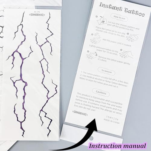Purple Halloween Temporary Tattoo,Waterproof Temporary Tattoo,Halloween Party Favors, Party Tattoo,Halloween Cosplay 3PCS