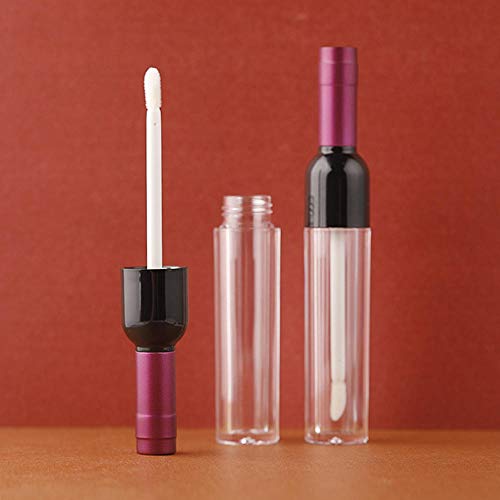 10 Pcs 5ml Wine Bottle Lip Gloss Tubes with Wand - Clear