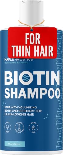 Maple Holistics Rosemary & Biotin Shampoo for Thinning Hair - Sandalwood 8 fl oz, vegan volumizing formula