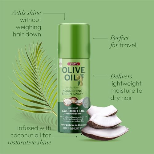 ORS Olive Oil Nourishing Sheen Spray 2oz - Coconut Oil Hair Shine