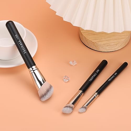 TEOYALL 3-Piece Angled Foundation & Concealer Brush Set