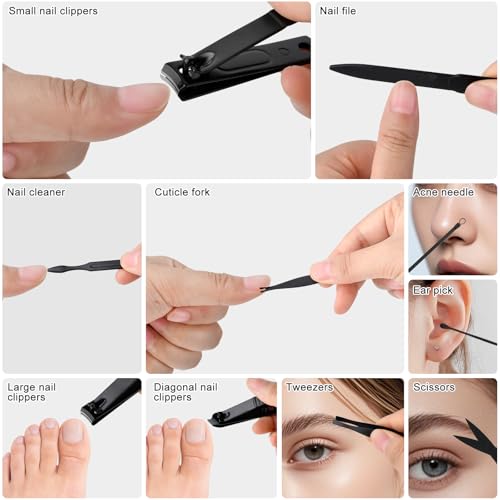 10-Piece Stainless Steel Manicure Set for Men & Women