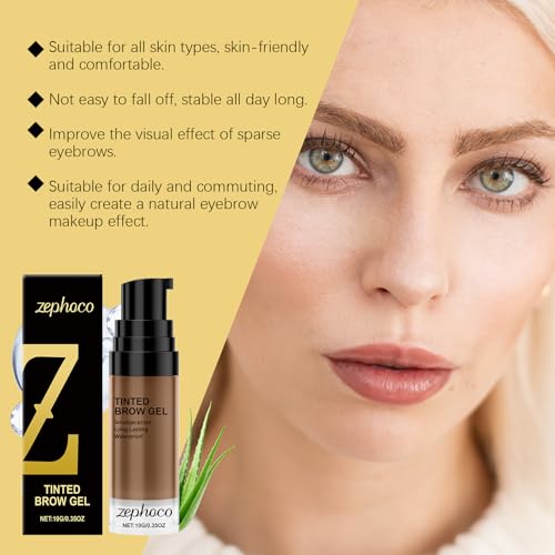 Tinted Eyebrow Gel for Thin Brows - Waterproof & Smudge-Proof