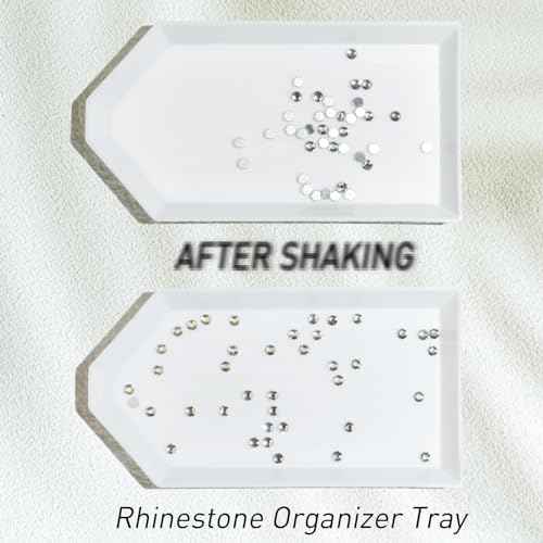 LIGHT RAIN Rhinestone Picker Tool - 2pcs Dual-head Bedazzling Pen with 4 Wax Tips, 8pcs Clay, Adjustable Precision Tweezers, 1400pcs Rhinestones and 2pcs Organizer Tray Kit for Nail Art