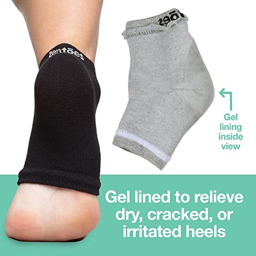 ZenToes Men's Moisturizing Gel Sleep Socks for Dry Cracked Heels (2 Pairs)