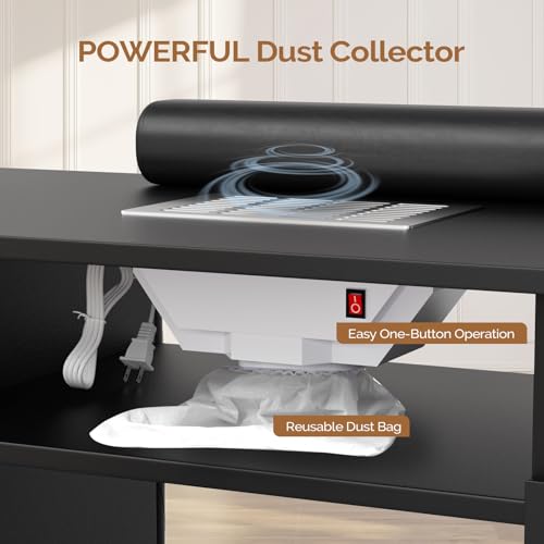OmySalon Manicure Table with Built-in Dust Collector & Storage