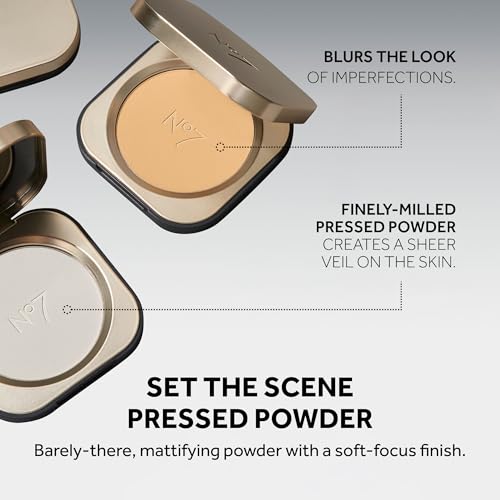 No7 Pro Artist Pressed Setting Powder - Lightweight, Translucent Face Powder with Shine Control and Soft-Focus Finish - Oil-Absorbing Makeup Setter in Travel Compact - Medium (9g)