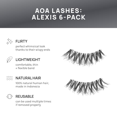 AOA Studio 6-Pair Natural Handmade False Eyelashes Kit