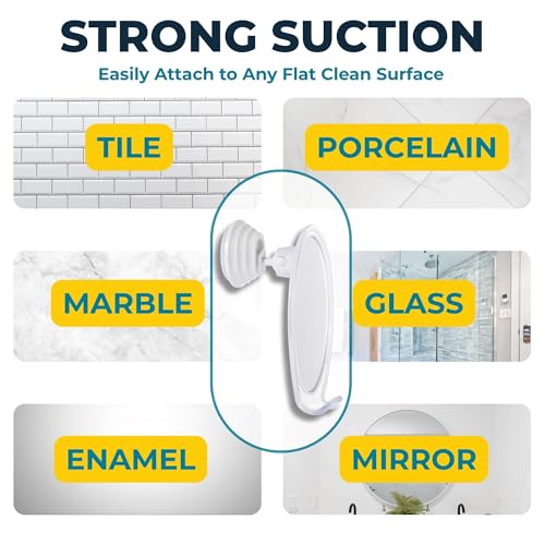 HONEYBULL Fogless Shower Mirror with Suction Mount & Razor Hook