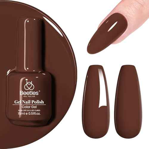 Beetles Brown Gel Nail Polish 15ml 0.51oz Chocolate Coffee Gel Polish Soak Off Uv LED Nail Lamp Fall Gel Polish Nail Art Manicure Salon DIY Home Gift for Women