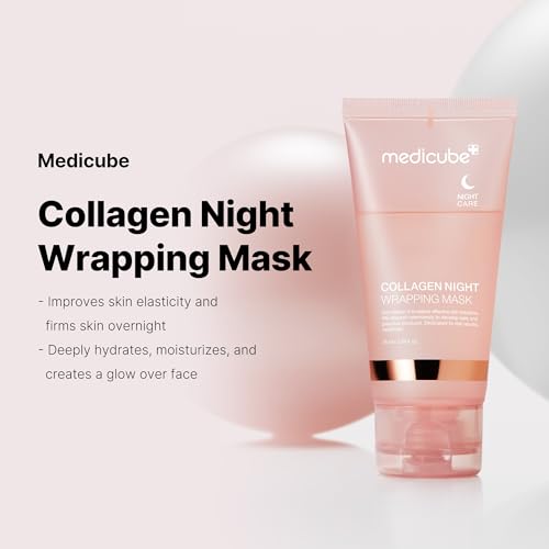 Medicube Collagen Night Wrapping Peel Off Facial Mask - Overnight Sleeping Mask For Elasticity & Hydration Care, Reduces Sagging & Dullness - Collagen Extract For Radiant Skin - Korean Skin Care