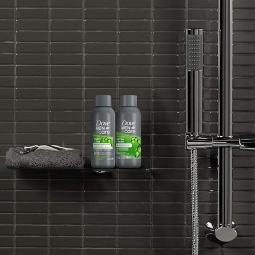 Dove Men+Care Travel Essentials Bundle ??Extra Fresh Body & Face Wash & Fresh + Clean 2-in-1 Shampoo, 3 Oz Ea