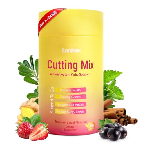 Lunivox GLP-1 Drink Mix - Strawberry Açaí Flavor, 30 Sticks