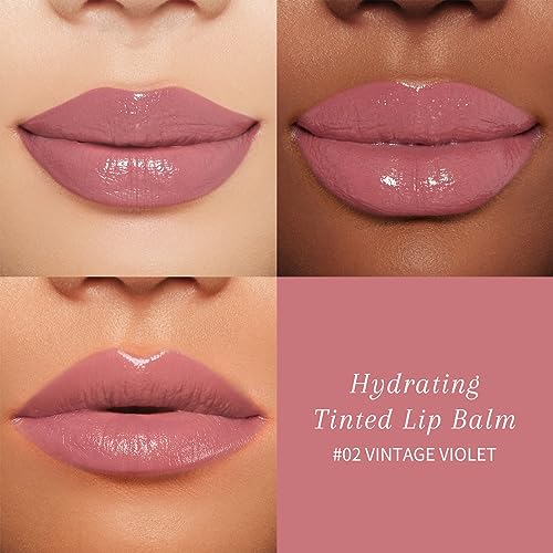 bayfree Tinted Lip Balm Plumper, Glossy, Pump Lips, Lightweight, Moisturize & Tint with Jojoba Seed Oil, Vegan Lipbalm Lip Care, Vintage Violet