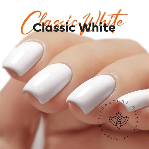 Modelones 3 Pcs Gel Base & No-Wipe Top Coat Set with White Gel Polish