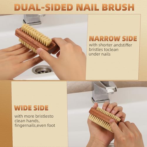 Natural Nail Brush with Sisal Bristles & Ebony Wood Handle