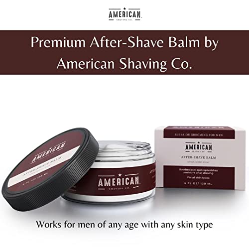 American Shaving Co. After Shave Balm for Smooth (Sandalwood Scent), Soothes and Moisturizes Face After Shaving, Treats Redness & Razor Burn, Post Shave Lotion 4 Oz