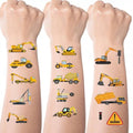 10 Sheets Cartoon Car Temporary Tattoos - Mixed Vehicles