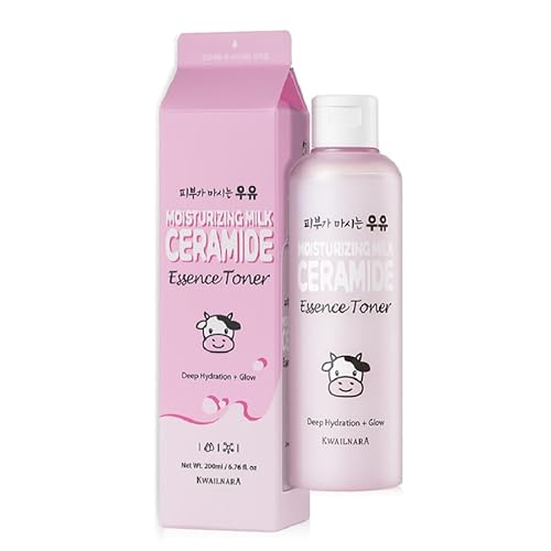 KWAILNARA Ceramide Milk Moisturizing Face Toner (6.76 Fl Oz) ? Korean Toner for Barrier Repair & Deep Hydration | Milk Protein, Shea Butter & Royal Jelly