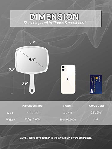 OMIRO Hand Mirror with Handle, 6.3" Handheld Mirror