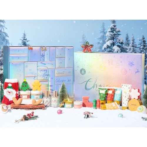 Advent Calendar 2025 for Adults Women, 24 Days Advent Beauty Calendar for Teen Girls Christmas Countdown Calendars Bath Body Spa Self Care Gift Basket for Mom Wife Girlfriend Sister Grandma Friend Her