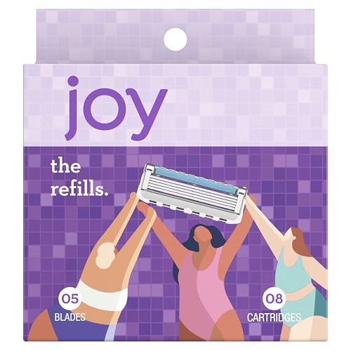 Joy Razor Blade Refills - 8 Count with Lubrastrip for Smooth Shave