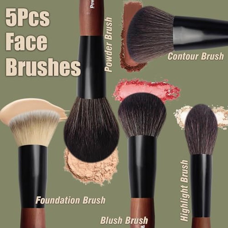 16-Piece Professional Makeup Brush Set with Travel Case