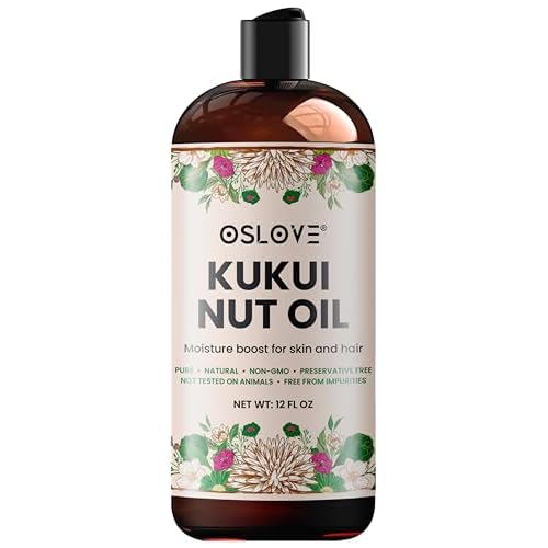 Pure Kukui Nut oil- Cold Pressed, use for lotions, soaps, serums, body butters and more. Great for skin and hair care-12 oz (12 oz)
