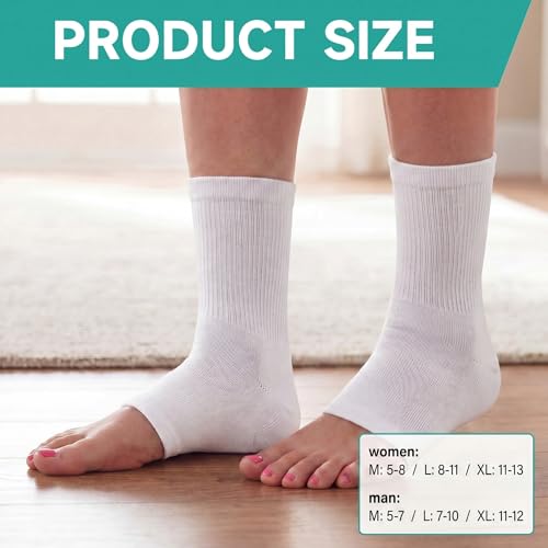 Shyyween Cotton Open-Toe Eczema Socks for Moisturizing Foot Therapy, 4-Pack
