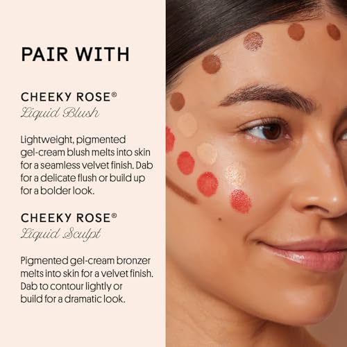 Winky Lux Cheeky Rose Liquid Highlighter - Gel Cream, Blendable & Buildable Pigment, Long Lasting Weightless Dewy Finish, Rose Gold, Nova